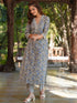Cream Pure Cotton Floral Printed Straight Kurta Pant Set